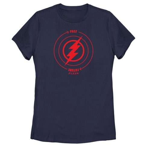 Women s The Flash Time Travel Lightning Bolt T shirt Navy Blue Small Target