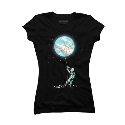 Junior's Design By Humans Moon catcher By radiomode T-Shirt