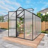 Gulches 6x8 FT Raised Base Polycarbonate Greenhouse Heavy Duty Aluminum Walk in Windproof All Season with Anchor Drainage Outdoor Backyard Black - 3 of 4
