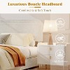 Twin Bed Frame with Headboard and 2 Storage Drawers, Modern Boucle Upholstered Platform Bed Frame, Curved Footboard, White - 3 of 4