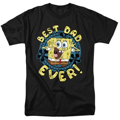 Spongebob Squarepants Father's Day Best Dad Ever Adult T-Shirt Black 4X Large