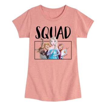 Girls' Frozen Squad Short Sleeve Graphic T-Shirt - Light Pink