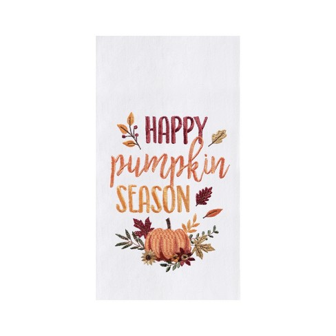 Fall Pumpkins Tea Towel - Autumn Flour Sack Towel - Seasonal