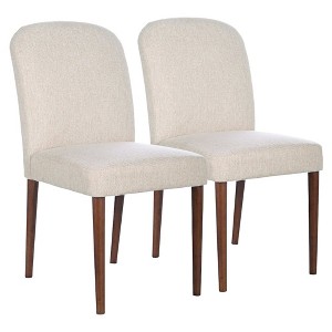 Ashcroft Furniture,Capri Beige Fabric Dining Chair (Set Of 2) - 1 of 4