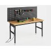 Garage Workbench with Storage Drawers,60" Adjustable Desk 2200lbs Load, 28"-40" Manual Height Workshop Table for Home Office - 3 of 4