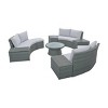 10-Piece Half Round Patio Rattan Sofa Set,PE Wicker Outdoor Sectional with Cushions,Storage Stools And Coffee Table-Maison Boucle - 3 of 4