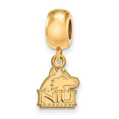Black Bow Jewelry 14k Yellow Gold Plated Sterling Silver Northern Illinois Huskies NCAA Bead Charm
