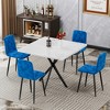 HTUTWOO Square Dining Table Set, Includes 1 Dining Table and 4 Leather Chairs for Kitchen, Dining Room, Office Use for 4 People - 2 of 4