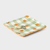 Orange and Gingham Print Ceramic Jewelry Tray - A New Day™ Green/Orange/White - 2 of 2