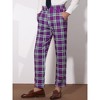Lars Amadeus Men's Plaid Flat Front Business Dress Suit Pants - 2 of 4