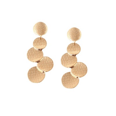 SOHI Women's Blue Dented Drop Earrings