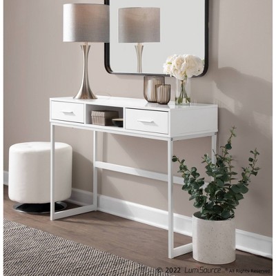 Franklin 32" Sleek Wood & Metal Console Table with Storage