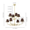 Rennnsan Lissane 41" W 8 -Light Dimmable Mid-Century Tiered Chandelier in Black & White & Brown - 3 of 4