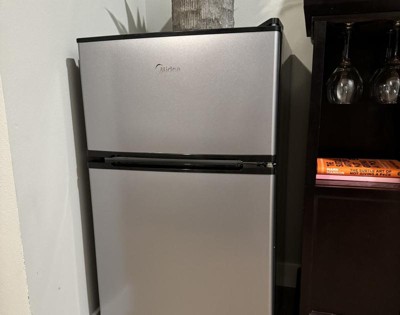 Midea Compact Refrigerator, 2-Door, 4.5 cu ft, Stainless Steel