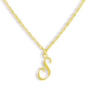 EVRY JEWELS WATERPROOF Gold or Silver Plated Stainless Steel Golden Letter Necklace - 1 of 1