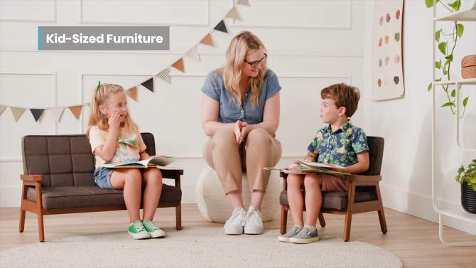 ECR4Kids Frankie Arm Chair, Kids Furniture, Raisin, 2 of 12, play video