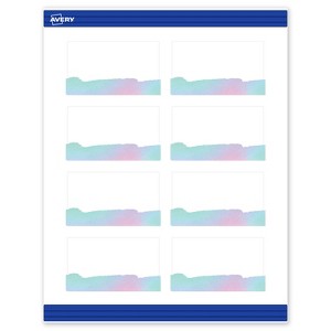 Avery Rectangle Business Cards, Watercolors Design, 2" x 3.5", 80ct - 1 of 4
