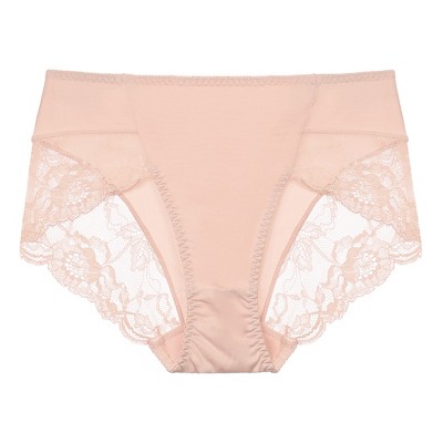 Agnes Orinda Women's Mid-Rise Solid Lace Trim Brief Invisible Underwear