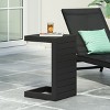 Sapphtopaz Outdoor End Table Modern Aluminum C-shaped Outdoor End Table Outdoor Side Table, Patio Table Small Table for Backyard, Balcony, Porch - 3 of 4