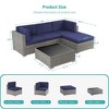 Sonkuki 5-Piece Patio Conversation Sets, Brown Ratten Sectional Sofa Set with Cushion - 3 of 4