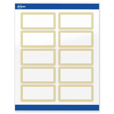 Avery 2" x 4" Labels, Gold Multi-Lined Border, 100 ct