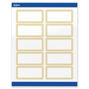 Avery 2" x 4" Labels, Gold Multi-Lined Border, 100 ct - 1 of 4