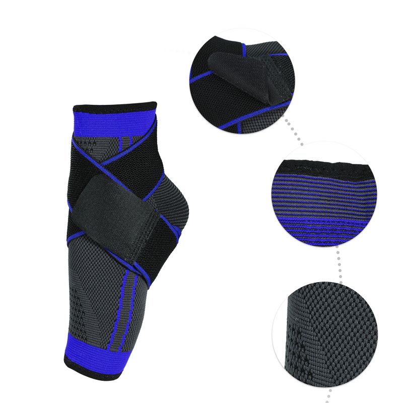 Unique Bargains Ankle Support Braces with Strap Adjustable Breathable Ankle Wrap Brace for Sports Running 1 Pcs, 3 of 7