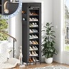 Simple Trending Narrow Shoe Rack with Cover, 10 Tier Shoe Organizer Storage, Tall Free Standing Shoe Cabinet Holds 20 Pairs for Closet, Black - 2 of 4