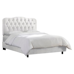 California King Seville Velvet Upholstered Bed Mystere Snow - Skyline Furniture