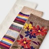 Women's Floral & Striped 3pk Crew Socks - A New Day™ Dark Brown Heather/Ivory 4-10 - 3 of 3