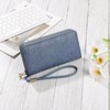 BEAFUP Carved Double Zip Wallet for Women,with 4 Full-length Cash Compartments RFID Blocking PU Leather Wristlet Purse Large Capacity Credit - 2 of 4