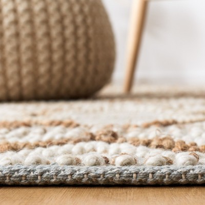 Ivory and Natural Hand-Tufted Wool 4' x 6' Area Rug