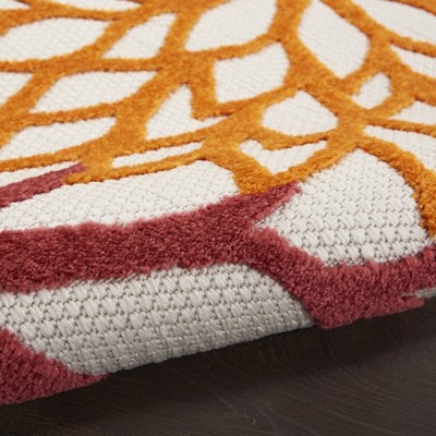 Tropical Fiesta Red Floral Round 7'10" Synthetic Area Rug