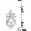 Guili Marquise Elegance Cubic Zirconia Sterling Silver Rhodium Plated 10mm White Mother of Pearl Earrings for a Delicate Luxe Look Shine - 3 of 4