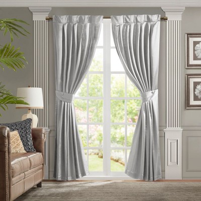 PAGED Pleat Curtain Panel with Tieback,Blackout Curtains with Rod Pocket & Back Tabs,Window Curtains for Living Room,Bedroom