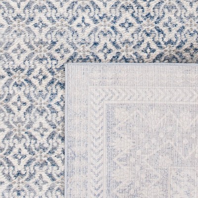 Ivory and Light Grey Synthetic Reversible Area Rug