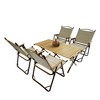 Multi-Function Foldable and Portable Dining Set, 1 Dining Table & 4 Folding Chairs, Indoor and outdoor universal ,Natural - 2 of 4