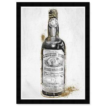 13" x 19" Rum Night Drinks and Spirits Framed Wall Art Black/Gold - Hatcher and Ethan