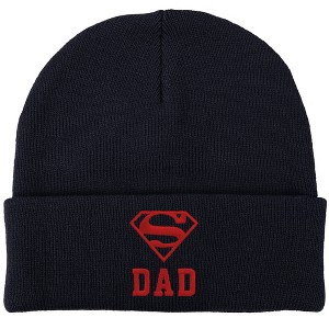 Superman Dad Hat Knit Beanie for Men and Women, Navy - 1 of 4
