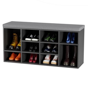 BestMassage Shoe Bench Storage Shoe Organizer Entryway Bench with with Cushion - 1 of 4