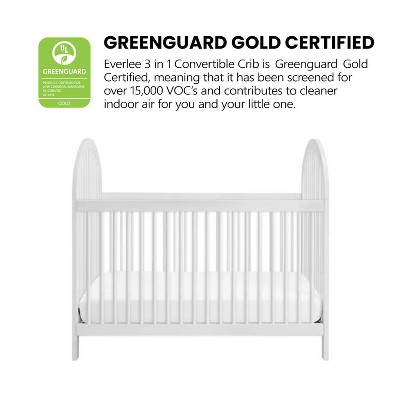 Whitewash Solid Wood 4-in-1 Convertible Crib