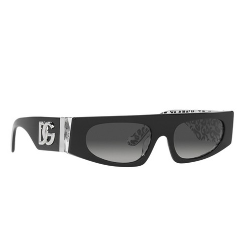 Dolce & Gabbana DG 4411 33898G Womens Rectangle Sunglasses Black on D&G  Graffiti 54mm