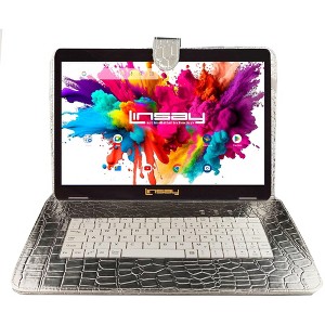 LINSAY 10.1" Tablet IPS Screen 128GB Storage New Android 15 with Keyboard-Black - 1 of 3