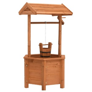 vidaXL Garden Wishing Well Planter 15.7"x15.7"x33.1" Firwood - 1 of 4