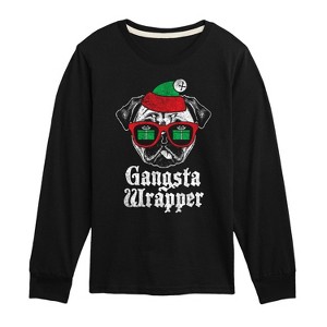 Boys' - Instant Message - Christmas Gangsta Wrapper Long Sleeve Graphic T-Shirt - 1 of 4