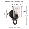 Franklin Iron Works Eagleton Rustic Farmhouse Wall Light Sconce Oil Rubbed Bronze Hardwire 5 1/2" Fixture LED Clear Glass Shade for Bedroom Bathroom - 4 of 4