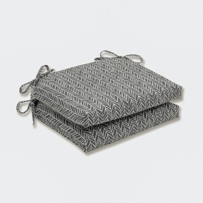 Herringbone 2pc Outdoor/Indoor Squared Corners Seat Cushion Set - Pillow Perfect