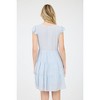 August Sky Women's Stripe V-Neck Button Down Tiered Mini Dress - 2 of 4
