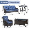 Gymojoy 5 Pieces Outdoor Wicker Sofa with Swivel Chairs, Coffee Table, Patio Furniture Set - 3 of 4