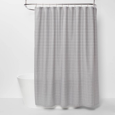 Plaid Shower Curtain Dark Gray - Threshold™